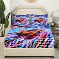 thumbnail image 3 of Manfei Teens Automobile Twin Sheet Sets, Checkered Flag Sheet Set Twin, Competition Race Car Bed Sheets Set Twin Size, Breathable Room Decorative, 3pcs, 3 of 5