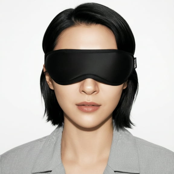 FACEMOON Lycra Cooling Eye Soft 3D Sleep Eye Mask for Insomnia, Ice Gel Mask, Black