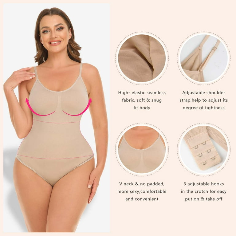 MANIFIQUE 3 Piece Shapewear Bodysuits Women Clothing Tummy Control Seamless  Full Body Shaper V Neck Jumpsuits Top 