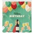 thumbnail image 3 of Ambesonne Champagne Shower Curtain, Happy Birthday Greeting, 69"Wx84"L, Multicolor, 3 of 3