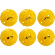 Champion Sports Outdoor Pickleball Balls - Official Size Outdoor Pickleballs - Yellow Pickleball Ball Set for Outdoor Courts - 6 Pack