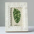 thumbnail image 3 of Creative Co-Op White Scalloped Bone & Wood Photo Frame (Holds 4" x 6" Photo), 3 of 4