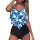 thumbnail image 3 of Traje de baño de talle alto para mujer Top de volantes con volantes de dos piezas con parte inferior fruncida Traje de baño OAVQHLG3B Store lin121212, 3 of 4
