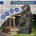 thumbnail image 6 of Haverchair 10 Tier Cascading Rock Outdoor Water Fountain, 40"H Garden Freestanding Rockery Natural Waterfall Fountains Outdoor with LED Lights, Soothing Tranquility Fountains for Home Garden Yard Dec, 6 of 9