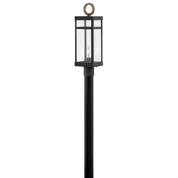 1 Light Medium Outdoor Post or Pier Mount Lantern in Transitional Style 6.5 inches Wide By 22.75 inches High-Black Finish-A19 Medium Base Lamp Base