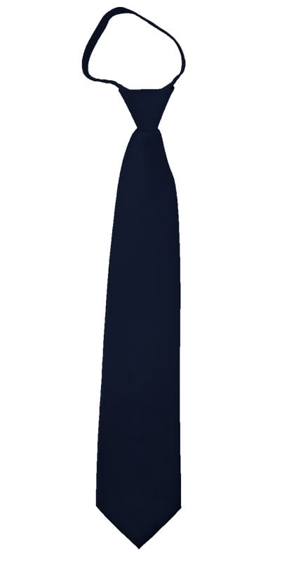 Solid Navy Blue Men's 17' Zipper Tie