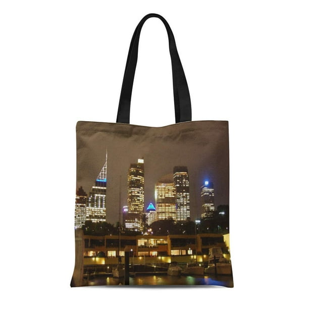 ASHLEIGH Canvas Tote Bag Australia Sydney Skyline From Circular Quay Cityscape Cityscapes City ...