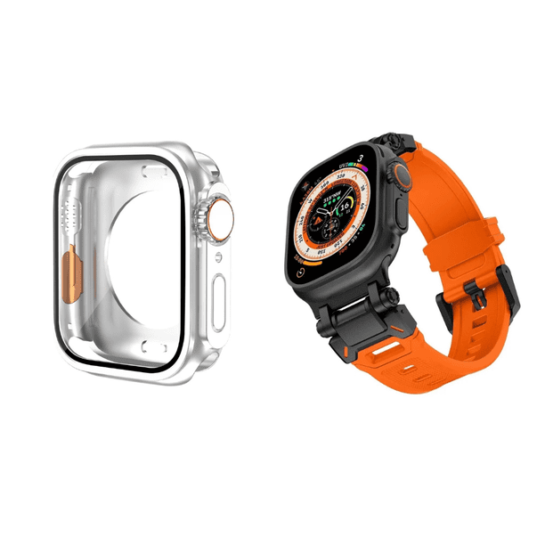 Correa para Apple Watch, Silicona y Titanio con Case