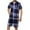 Purple, variant on Cavosen 2 Piece Big and Tall Pajamas for Men Set Silk LapelButton Short Sleeve Shirt and Elastic Waist Pants Breathable Plaid Sleepwear Plaid Printed Cardigan Soft Loungewear