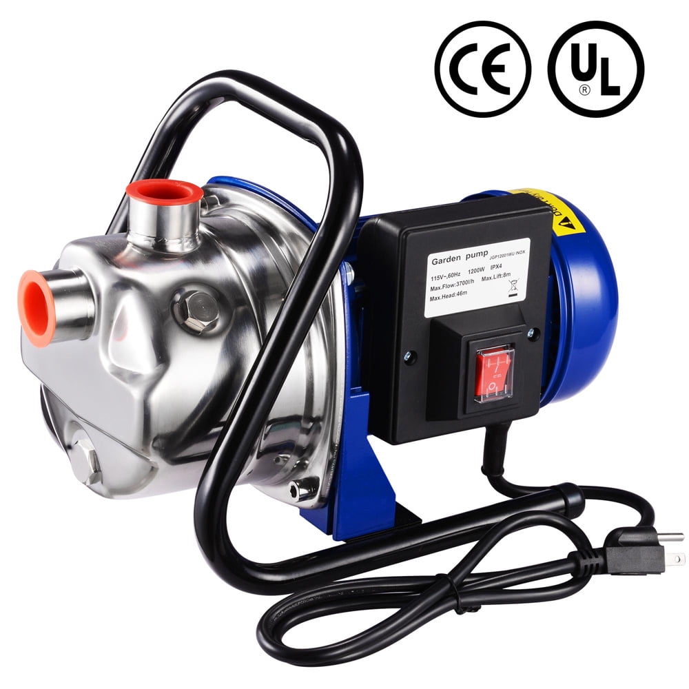 1200W Electric Water Booster Pump Stainless Steel Garden Sprinkler Pump