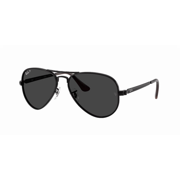 RAY-BAN RB3925 AVIATOR MAX Pilot Shape Sunglasses Polished Black Frame | Polarized Black Lens 58mm