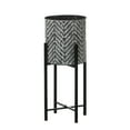 thumbnail image 4 of Luxen Home WHPL1539 Metal CachePot Planters with Black Metal Stands, Black & White - Set of 2, 4 of 5