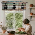 thumbnail image 4 of Farm Animal Valances for Windows, Rod Pocket Kitchen Valance Curtains - Soft & Washable Small Window Treatment for Living Room, Bathroom, Cow Pig Chicken Vintage Wood Grain 42x12inch, 1 Panel, 4 of 9