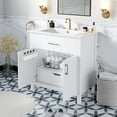 thumbnail image 4 of 30-Inch Bathroom Vanity with Ceramic Sink, Storage Cabinet Bathroom Sink Vanity with 1 Drawer and 2 Doors for Small Bathrooms, White, 4 of 5