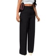 thumbnail image 3 of Dress Pants Women Audhol Women's High Waisted Flattering Straight Leg Pants Wide Leg Pants Casual Suit Long Pants High Waisted Pants for Women Black L, 3 of 7