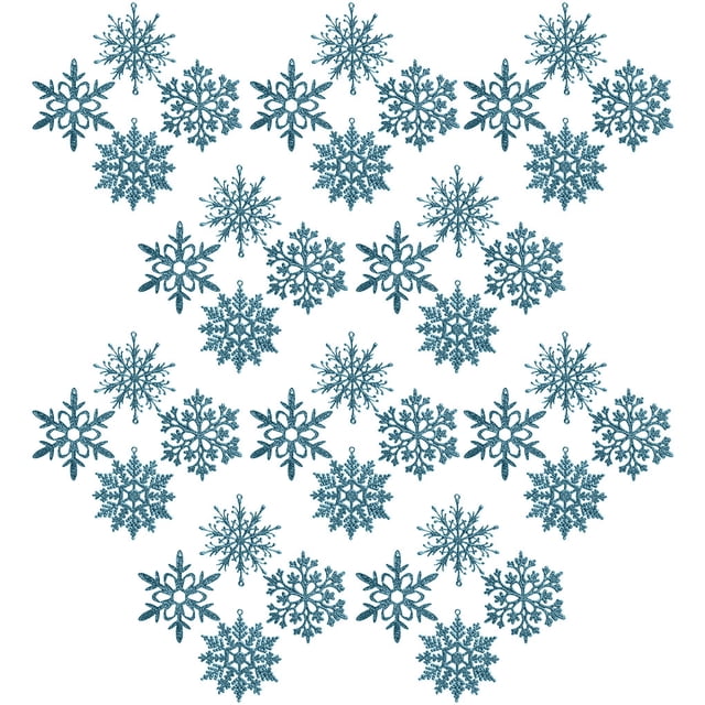 Navidad Copos de nieve Árbol de Navidad Colgando Inicio Inicio Glitter Artesanías Colgantes Decoración Regalo de vacaciones Niños Azules Azules seitruly HA009993-04B