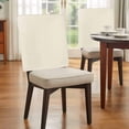 thumbnail image 4 of Cream Chair Back Covers, Farmhouse Solid Color Minimalist Modern Removable Chair Covers for Dining Chairs Set of 4, Washable Chairs Slipcovers Back Seat Protector for Wedding Party 19"x20", 4 of 9