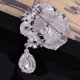 thumbnail image 4 of Broche Colgante de Boda Gran Flor de de Imitación de Cristal de Lágrima Zulema gran broche de flores, 4 of 8