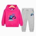 thumbnail image 2 of UAYOTSE Toddler Boys Long Sleeve Hoodie Jogger Set Soft Knit Outfit Home Play Cool Weather Daily Wear Size 5-6 Years, 2 of 4
