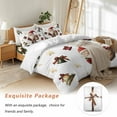 thumbnail image 7 of Christmas Bedding Duvet Cover Set Queen Size 4 Pieces Santa Claus Winter Xmas Bell Snowflake Pine Tree Bedding Set with Zipper Closure, 1 Comforter Cover 90x92 Inches 1 Flat Sheet & 2 Pillow Cases, 7 of 7