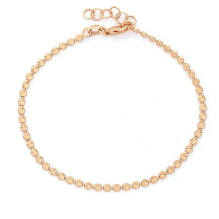 Giuliano Mameli Sterling Silver 14kt Rose Gold- and Rhodium-Plated 2.5mm Facted Beaded Bracelet