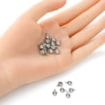 thumbnail image 4 of 1 Bag Flat Round Pendant Charms 20Pcs 201 Stainless Steel Rhinestone Charms Birthstone Flat Round Rhinestone Charms for Women DIY Necklace Bracelet Earring Jewelry Craft Making Gray DIY, 4 of 4