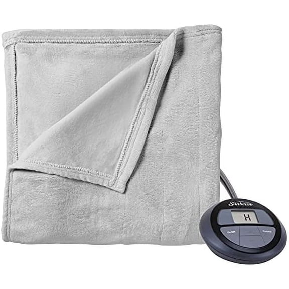 Sunbeam Microplush Electric Blanket - King Size Gray Violet