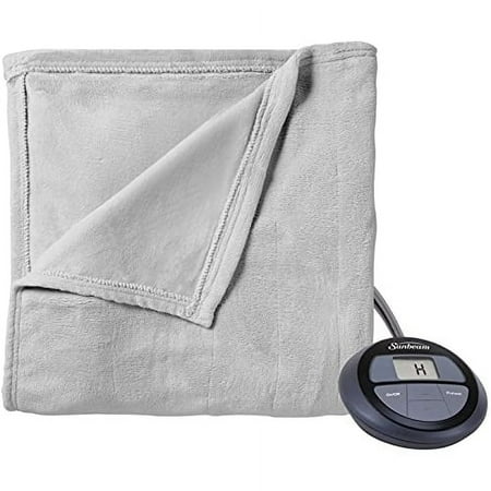 Sunbeam Microplush Electric Blanket - King Size Gray Violet