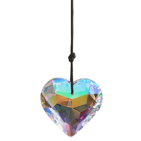 

Car Heart Prism Charm Colorful Crystal Heart Pendant Lighting Sun Catcher Prism Rainbow Decorative Charm