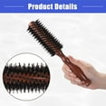 thumbnail image 6 of Vocoste Nylon Bristle Round Curling Hair Twill Comb with Wood Handle for Hair Drying Styling Brown M Size 12 Row, 6 of 7