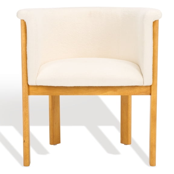 SAFAVIEH Couture Katemarie Contemporay Boucle Solid Dining Armchair, Ivory/Natural