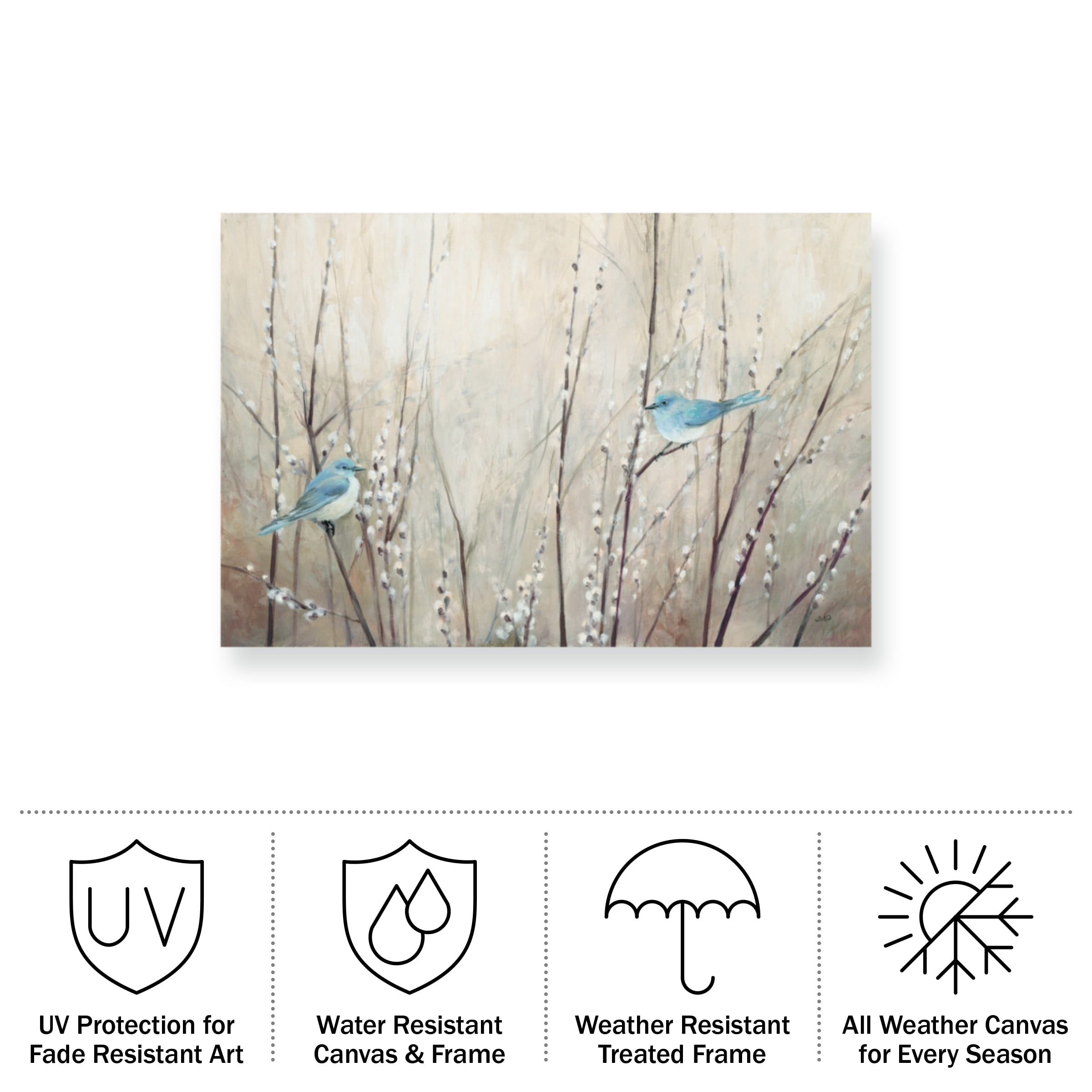 Julia Purinton 'Pretty Blue Birds' Outdoor All-Weather Wall Decor