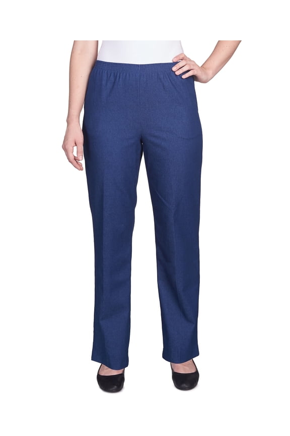 Women's Petite Casual Elastic Waist Denim Pull-On Jeans