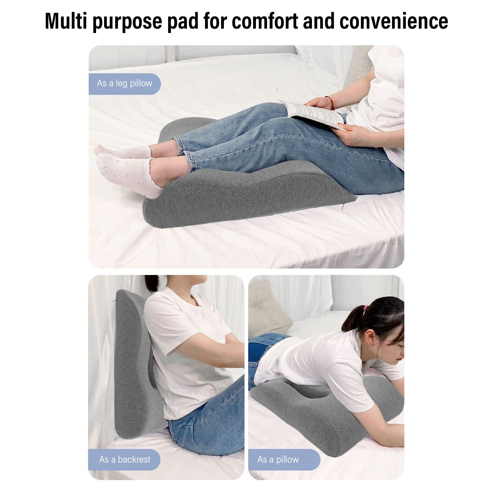 Yajisi Wedge Leg Pillow Multifunctional Detachable Sleeve Memory Foam Elevation Pillow for Sleep and Rest Support, 21.26 inches / 54 cm