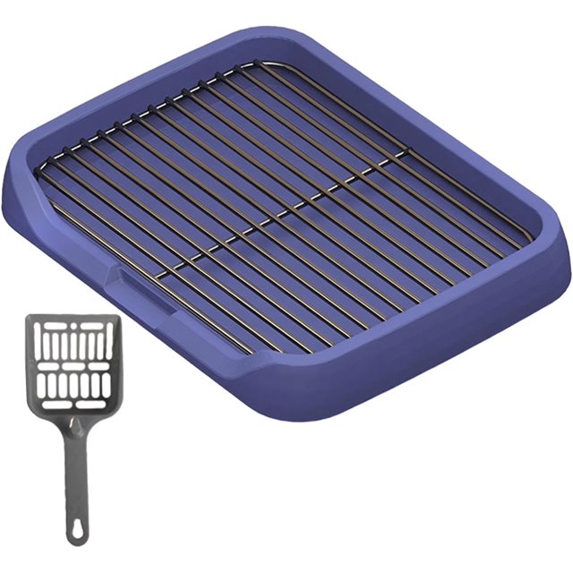HUGFEGWE Dog Toilet Dog Potty Tray Keep Paws and Floors Clean Removable Potty Trainer Puppy Pee Pad Holder for Small Medium Large Dogs, Blue CJB91-37796