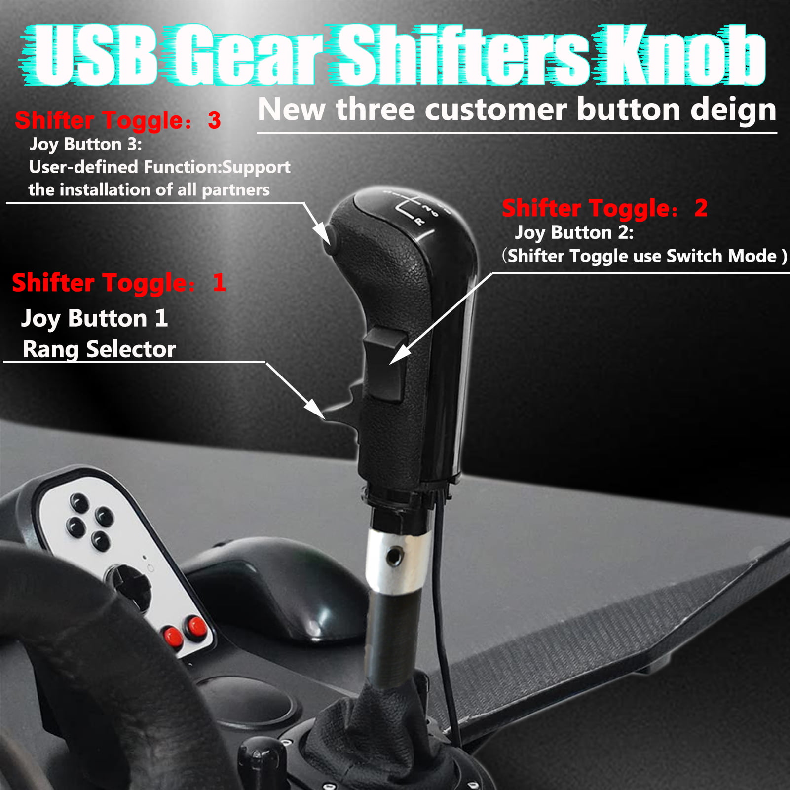 USB Truck Simulator Shifter Gearshift Knob for ATS & ETS2; H Gearshift  Shifter Knob Racing Shifter Only PC For THRUSTMASTER TH8A For Logitech G29  G920 
