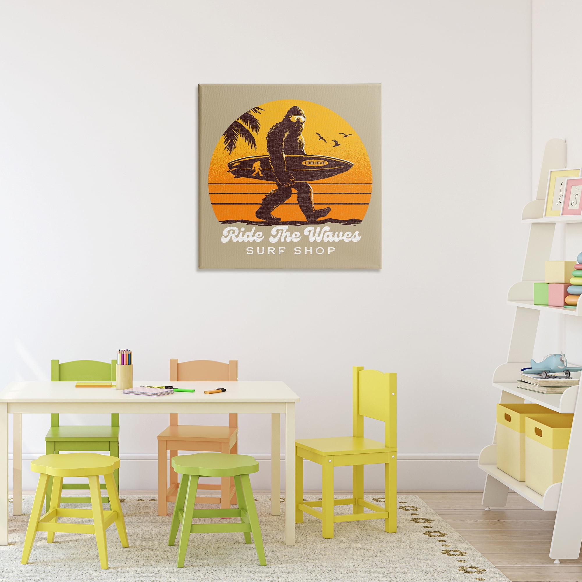Ride The Waves Surf Shop Canvas Wall Art, design by Jedco Brands Inc.