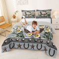 thumbnail image 4 of jejeloiu Rustic Horseshoe Daisy Pattern Queen Comforter Set Kids,Farmhouse Western Print Bedding Comforter Set For Boy,Reversible,3 Pieces, 4 of 8