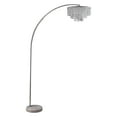 thumbnail image 3 of ORE International 86" Metal Floor Lamp with Marble Base in Silver Chrome, 3 of 5