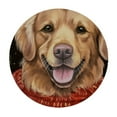 thumbnail image 2 of RUIYC Fitted Tablecloth for Round Table,Christmas Golden Retriever Dog Wreath Bowknot Table Cover with Elastic Edge Waterproof Table Cloth,Retro Red White Circle Table Covers for Kitchen, 2 of 7