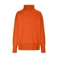 thumbnail image 6 of Lovskoo Sweaters for Women Turtleneck Trendy Casual Wear Long Sleeve High Neck Sweater Orange, 6 of 8