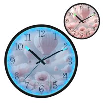 Voice Activated Clock with Glow Light 12 Inch Large Silent Wall Clock Battery Operated for Home Decor Clouds and Hot Air Balloons