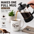 thumbnail image 6 of Dependable Industries Essential Glass French Press: 12oz Compact Brewer for Fresh Coffee & Tea, 6 of 8