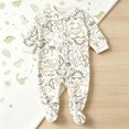 thumbnail image 2 of 0-3 Months Newborn Baby Fleece Footed Romper Long Sleeve Sleeper Infant Fall Winter Warm Sleep & Play Outfit One-Piece Footed Romper Newborn Gift, 2 of 9