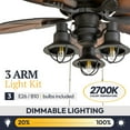 thumbnail image 6 of Prominence Home 50653-35 Ocean Crest Tropical 52-Inch Tropical Bronze Indoor Ceiling Fan, Lantern LED Multi-Arm Mocha Blades, 6 of 13