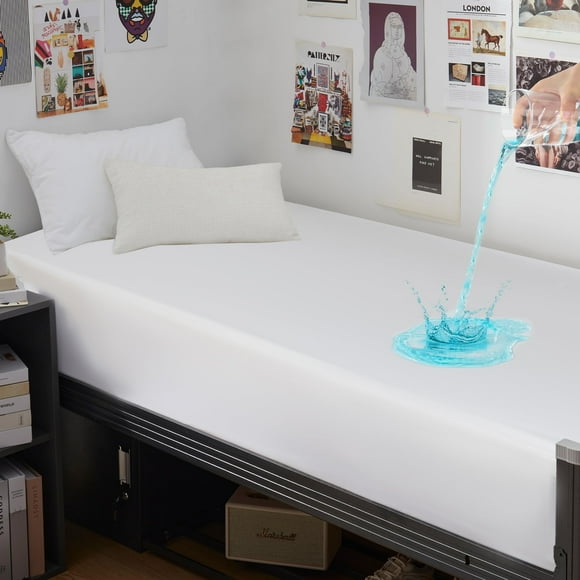 Protector de colchón GRT Twin XL, impermeable, 80 x 39 cm, blanco, 1 paquete