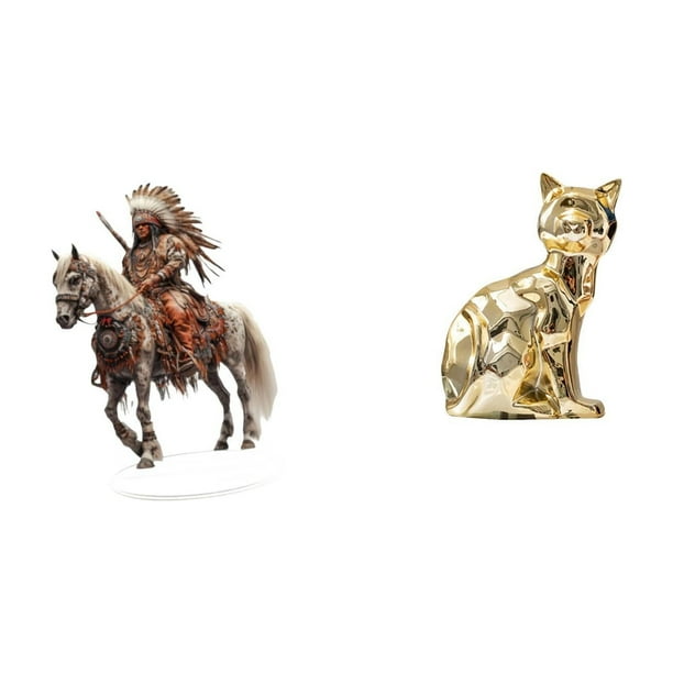 Escultura De Gato Acrílico Para Centro De Mesa, Diseño De Caballero, Animal, Artesanía, Adorno, Figura Decorativa Impermeable, Decoración Del Hogar, Regalo