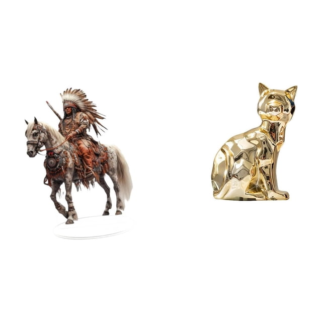 Escultura De Gato Acrílico Para Centro De Mesa, Diseño De Caballero, Animal, Artesanía, Adorno, Figura Decorativa Impermeable, Decoración Del Hogar, Regalo
