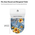 thumbnail image 5 of Xoenoiee Toilet Bowl Lid Cover Decorative Toilet Lid Cover Washable Elastic Edges Toilet Seat Lid Cover Fits Most Toilet Lids for Home Decor Accessories, Sunflower Daisy Butterfly Blue Golden Marble, 5 of 6