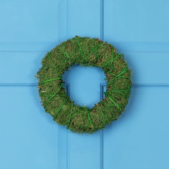 Northlight Green Moss and Twig Artificial Spring Wreath, 12-Inch
